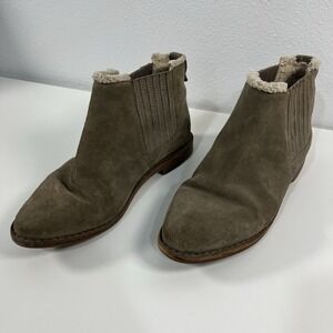Seychelles Warm Ankle Boots Women's Pool Suede Taupe Size 8.5 USED